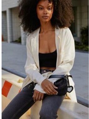 Urban Outfitters Cream Lightweight Blazer